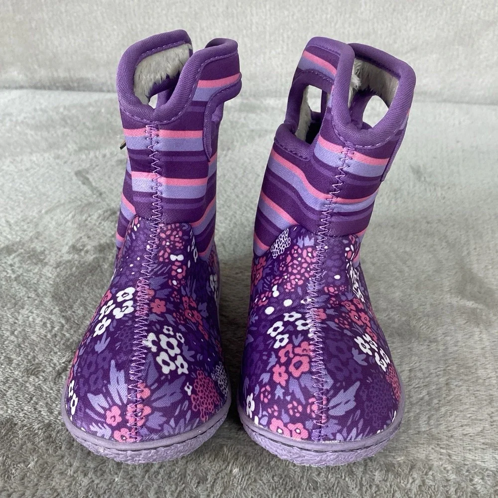 Baby BOGS NW Snow Boot Infant Baby Size 8 Purple Waterproof Insulated NEW